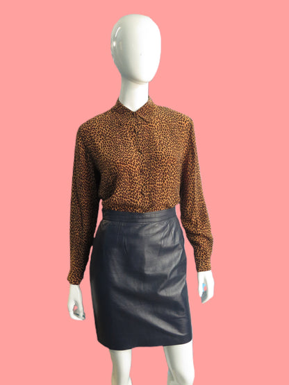 Ungaro Parallel Blueberry Leather Mini Skirt