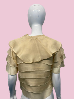 90’s Christian Lacroix Tiered Organza Blouse