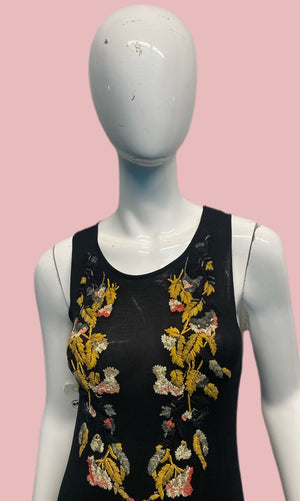 90’s Alexander McQueen Floral Embroidered Knit Dress
