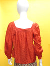 1980’s YSL Tricot Red Silk Peasant Blouse