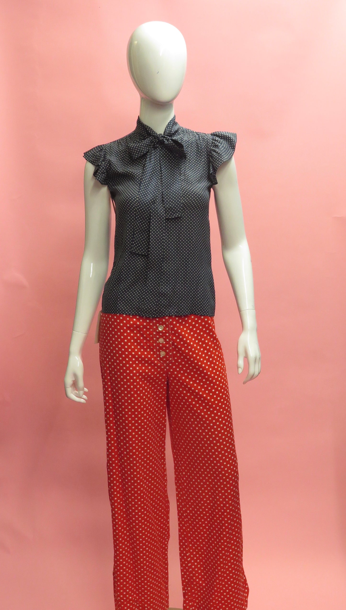 1970’s Geoffrey Beene Polka Dot Wide Leg Pants