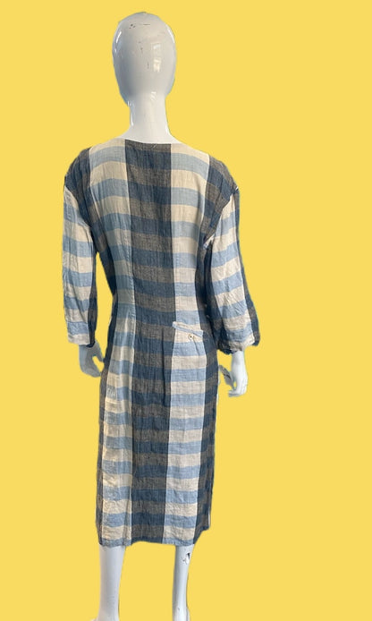 1980’s Jil Sander Plaid Linen Dress