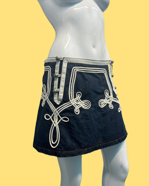1990s JPG Jeans by Gaultier Denim Mini Skirt