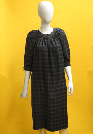 1970’s French Wool Plaid Smock Dress
