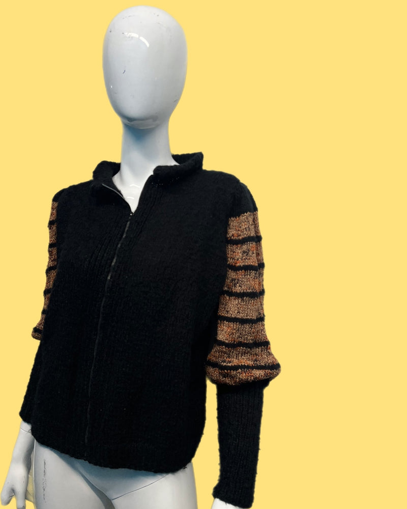 1980s Mutton Sleeve Knit Sweater