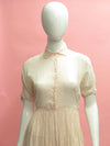 1950’s Pale Pink Floral Flocked Cotton Dress