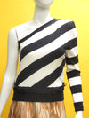 1980’s Valentino One Shoulder Striped Knit Top
