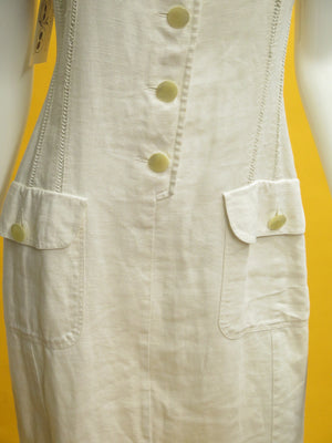 1980’s Valentino White Linen Shift Dress