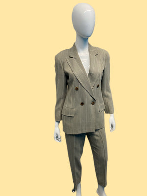 1980’s Giorgio Armani Wool Striped Double Breasted Suit