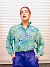 80’s Escada Lurid Leopard Print silk blouse