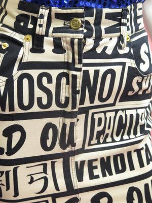 1990’s Moschino Jeans “Sold Out” Logo Mini Skirt