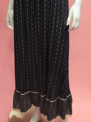 1970’s Calico Cotton Prairie Maxi Dress