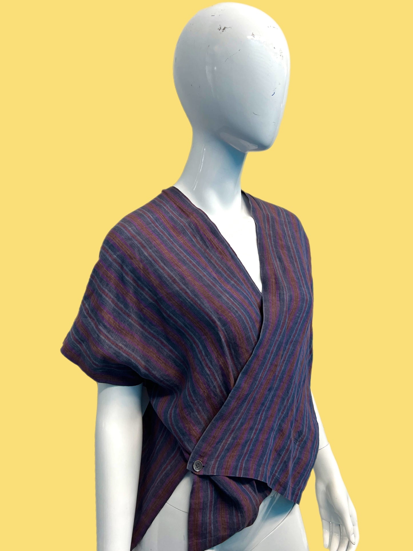 1990’s Shirin Guild Striped Wrap Blouse