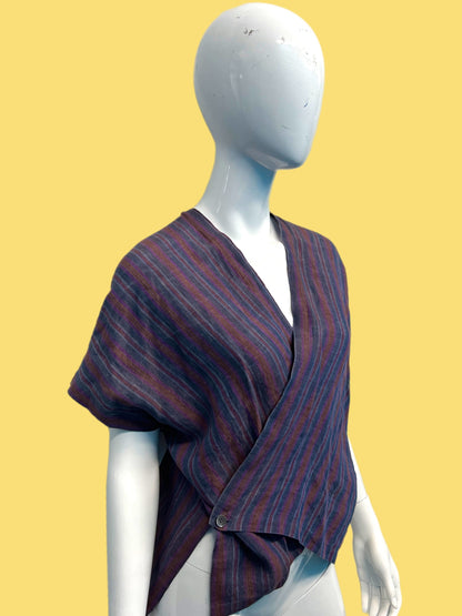 1990’s Shirin Guild Striped Wrap Blouse