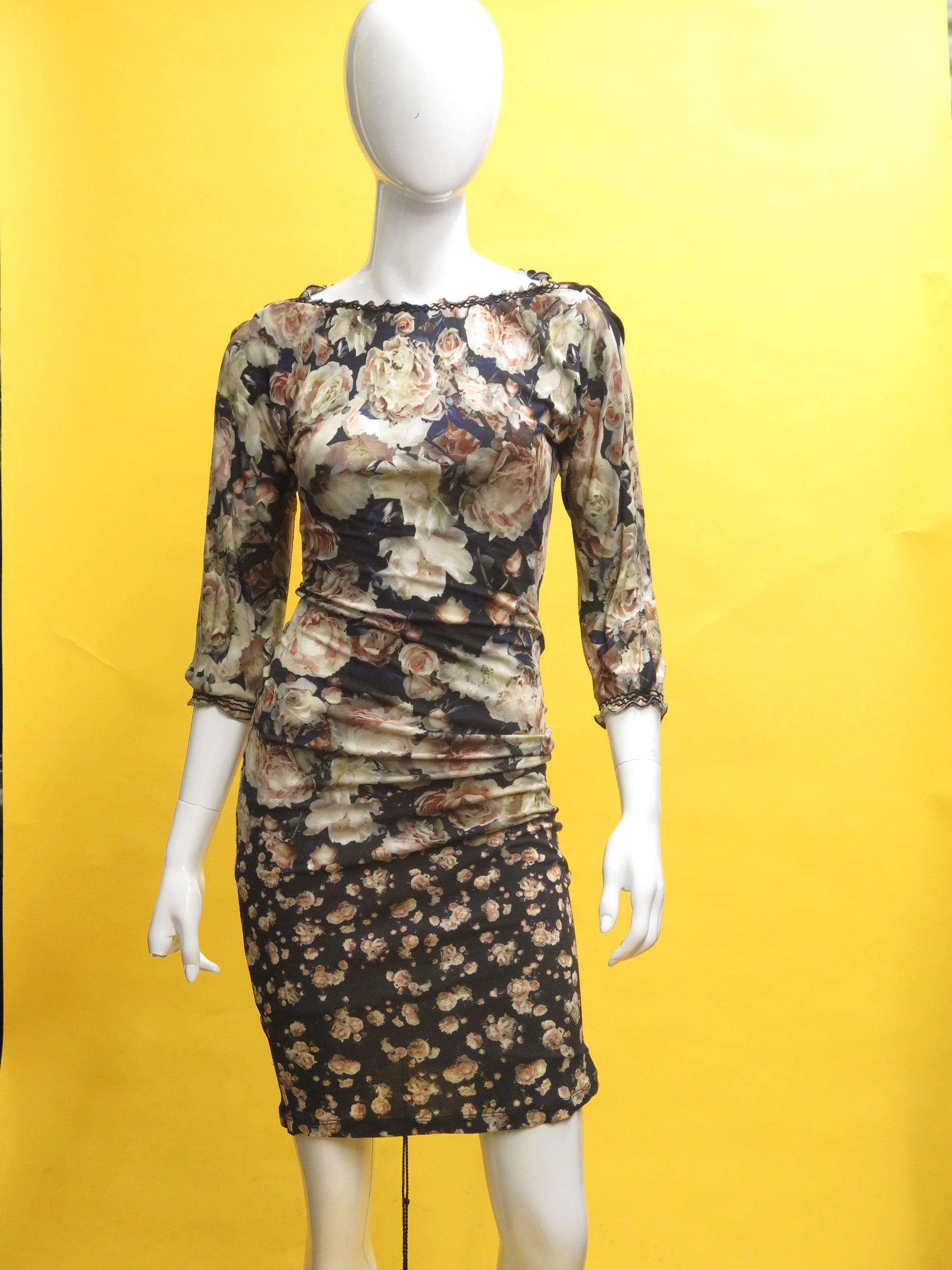 Jean Paul Gaultier Floral Mesh Drawstring Dress The Buis Jean Paul Gaultier Floral Mesh Drawstring Dress The Buis
