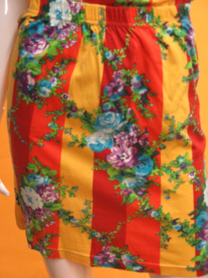 1990’s KENZO Jungle Striped & Floral Skirt Set