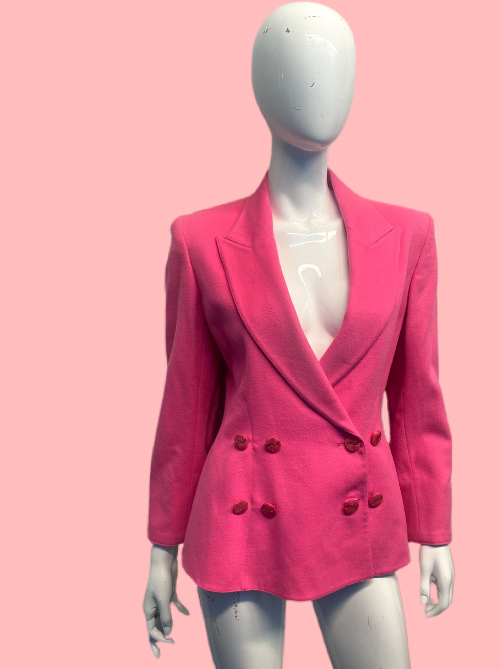 90’s Claude Montana Hot Pink Double Breasted Blazer