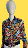 Yohji Yamamoto Floral Cotton Reversible Cropped Bomber Jacket