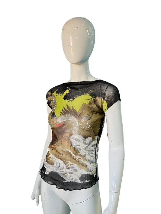 Jean Paul Gaultier JPG Soleil Golden Eagle Hawk Kendall Jenner Crop-top