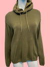 1998 Helmut Lang Olive Cotton Knit Double Hoodie