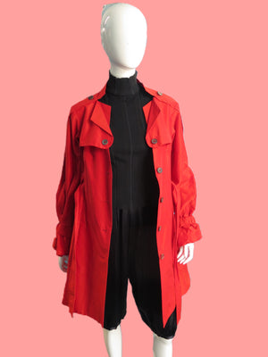 Celine Silk Cotton Belted Trench Coat