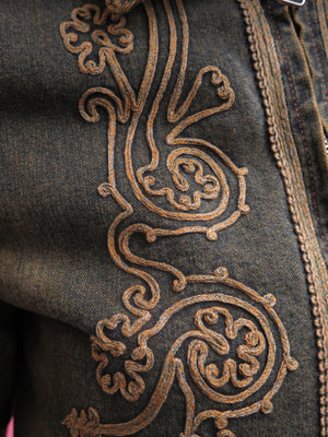 Jean Paul Gaultier JPG Jeans Quilted Embellished Denim Jacket
