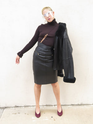 1980’s North Beach Leather High Waisted Skirt