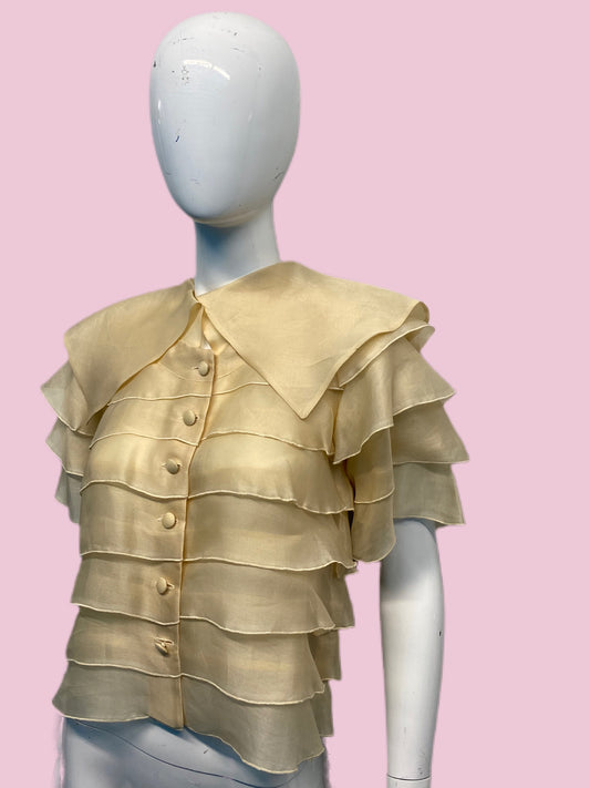 90’s Christian Lacroix Tiered Organza Blouse