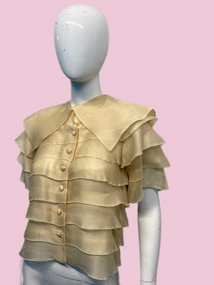 90’s Christian Lacroix Tiered Organza Blouse