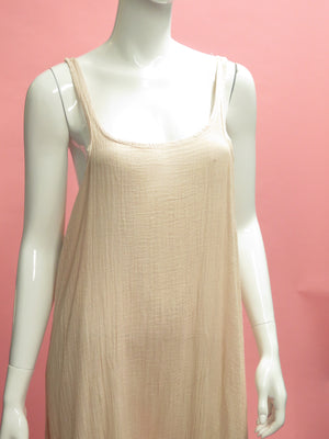 1990’s J. Morgan Puett Pale Pink Soft Gauzy Cotton Slip Dress