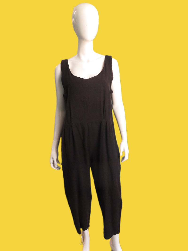 Black Crane Soft Cotton Jumpsuit