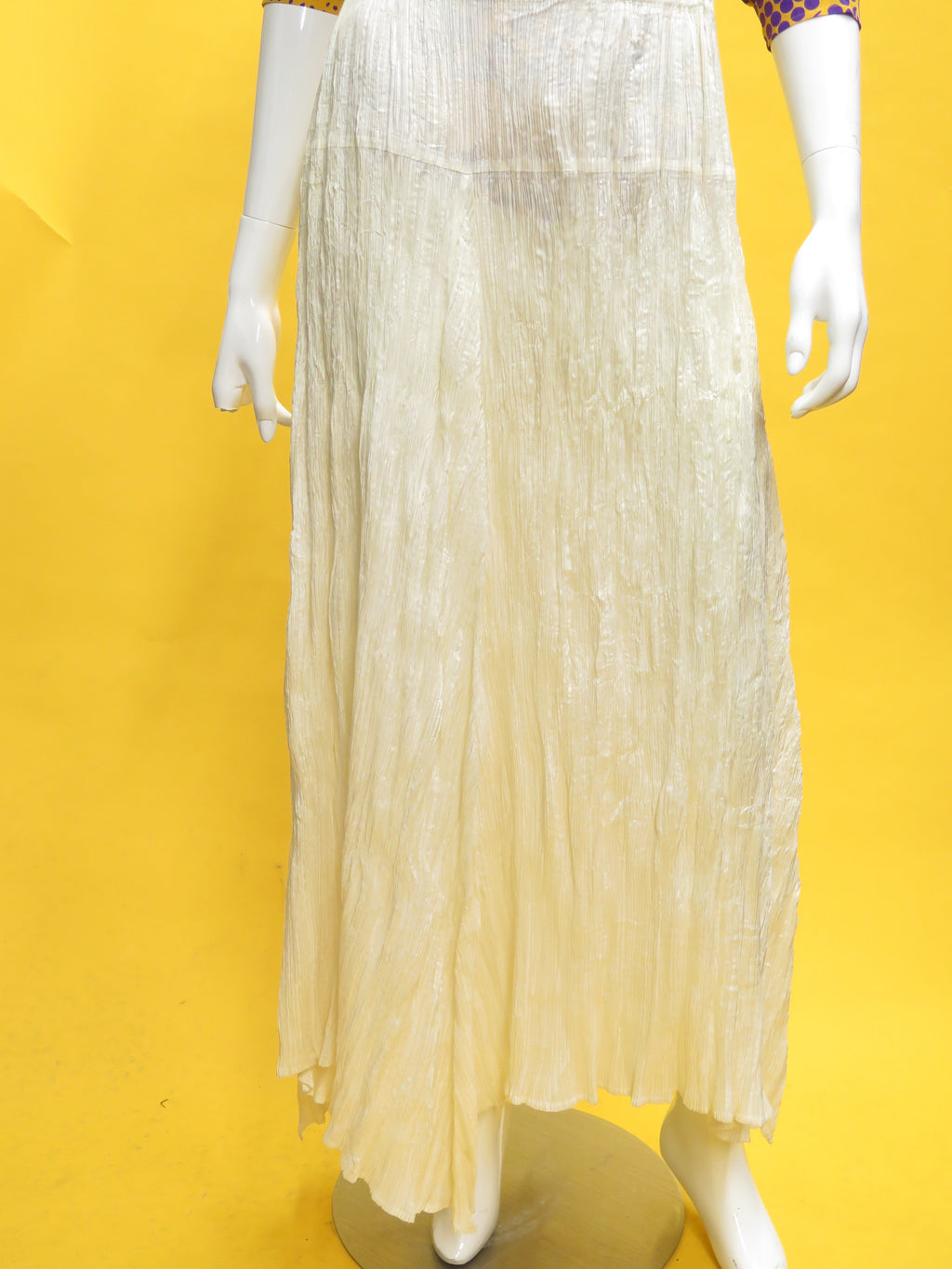 Issey Miyake Pearlescent Pleated Handkerchief Hem Maxi Skirt