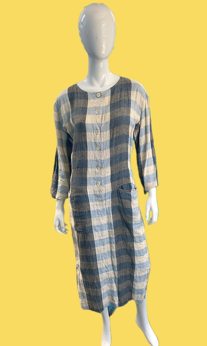 1980’s Jil Sander Plaid Linen Dress